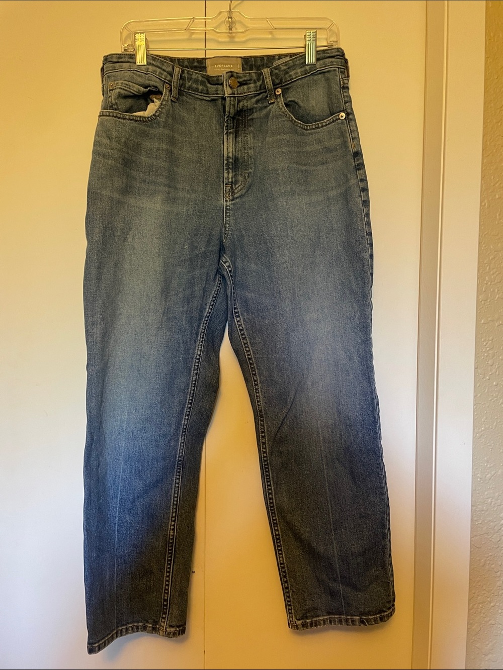 Everlane Blue High-Rise Straight Jeans